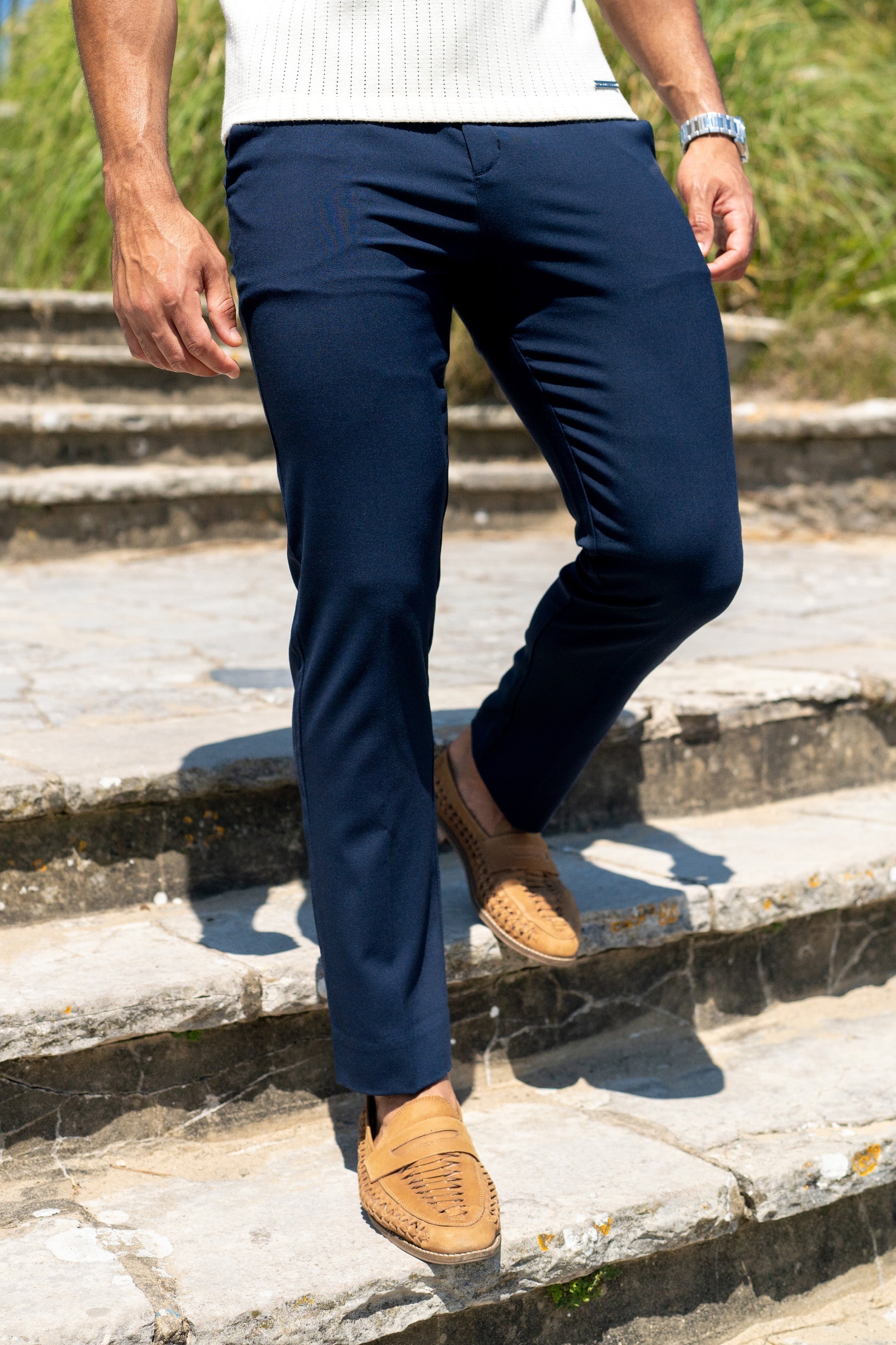 Calça Alfaiataria Masculina Milano Forth Azul Marinho