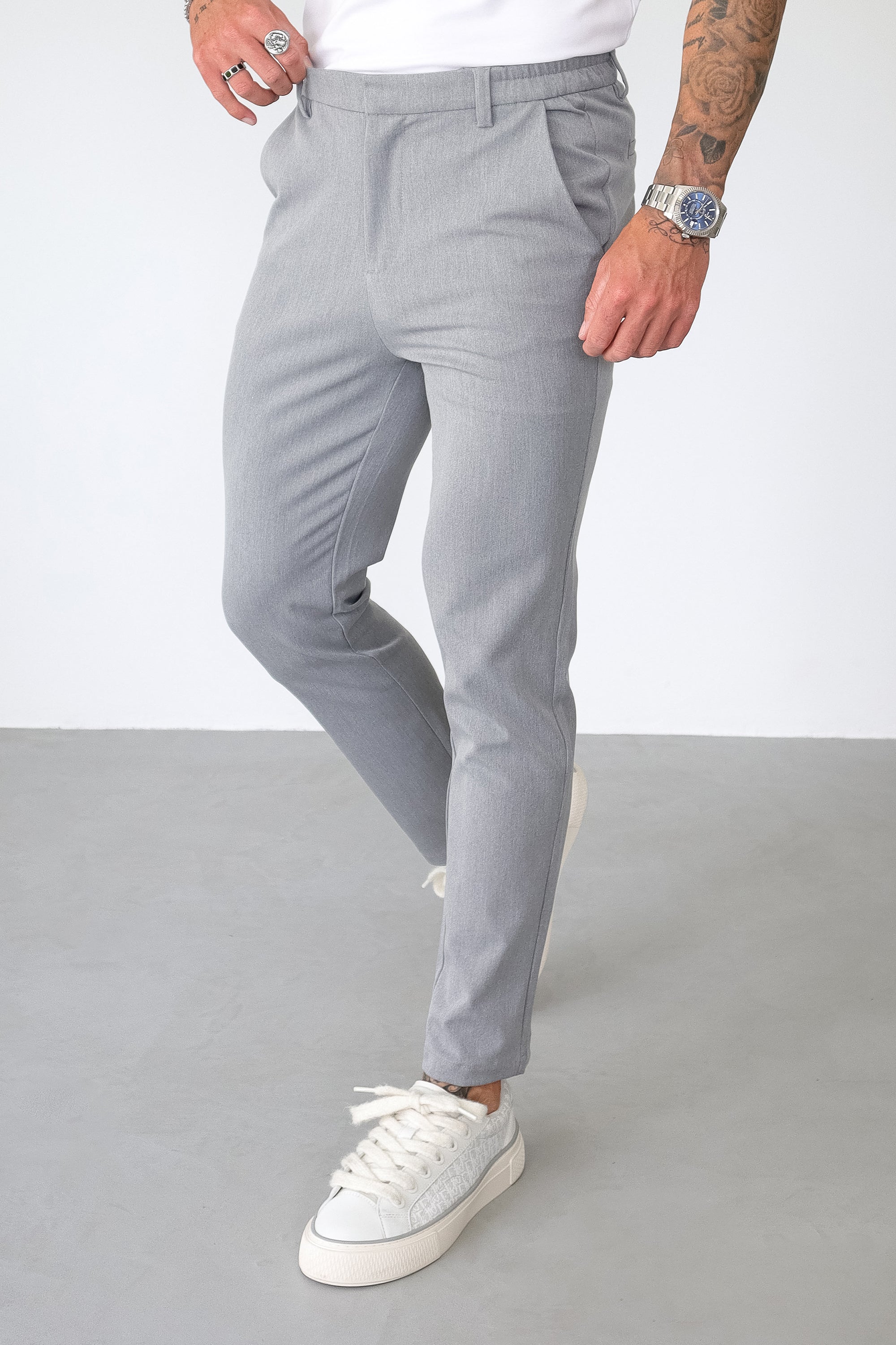 Calça Social Masculina De Santis Forth Cinza