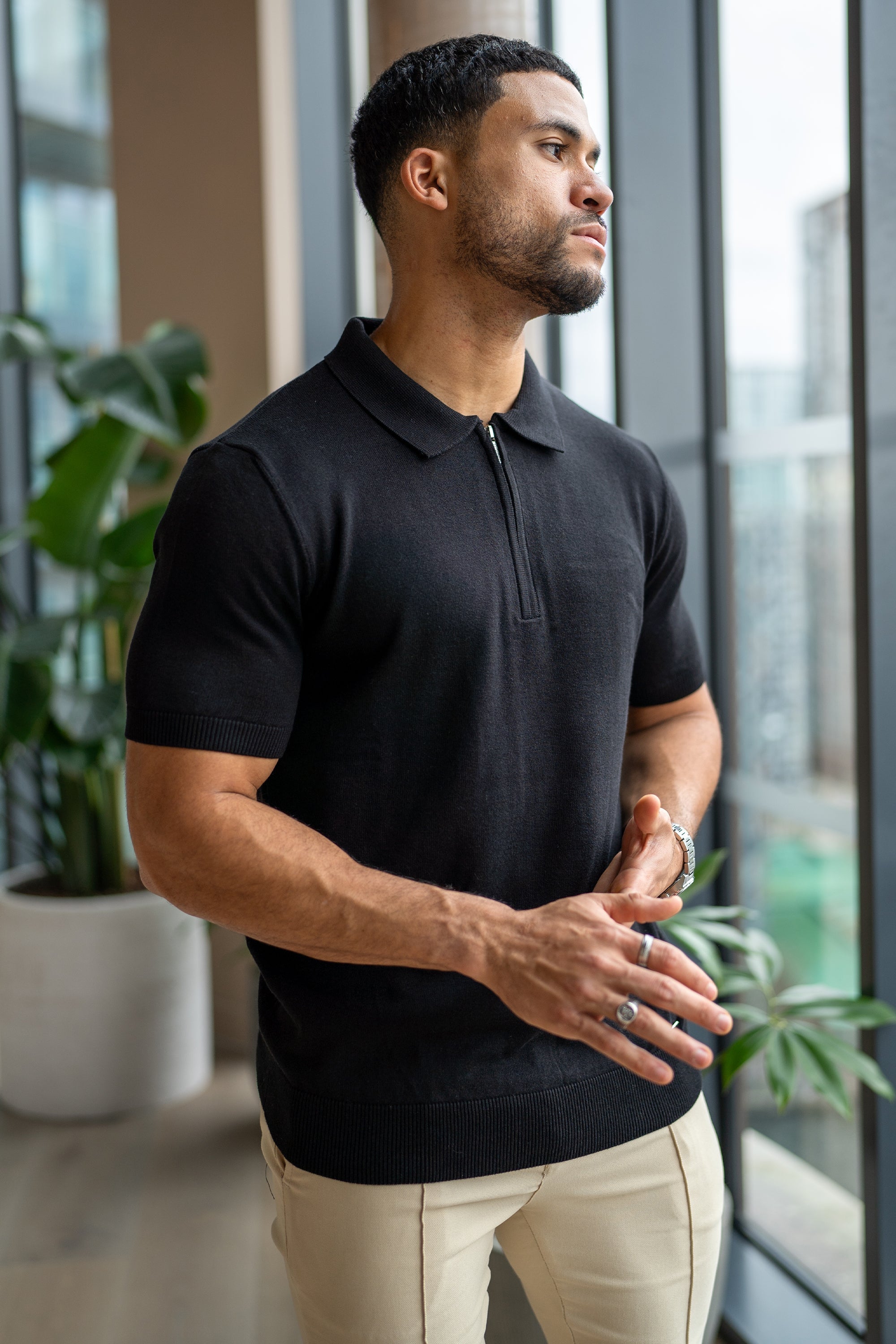 Camisa Polo Masculina Forth Preta