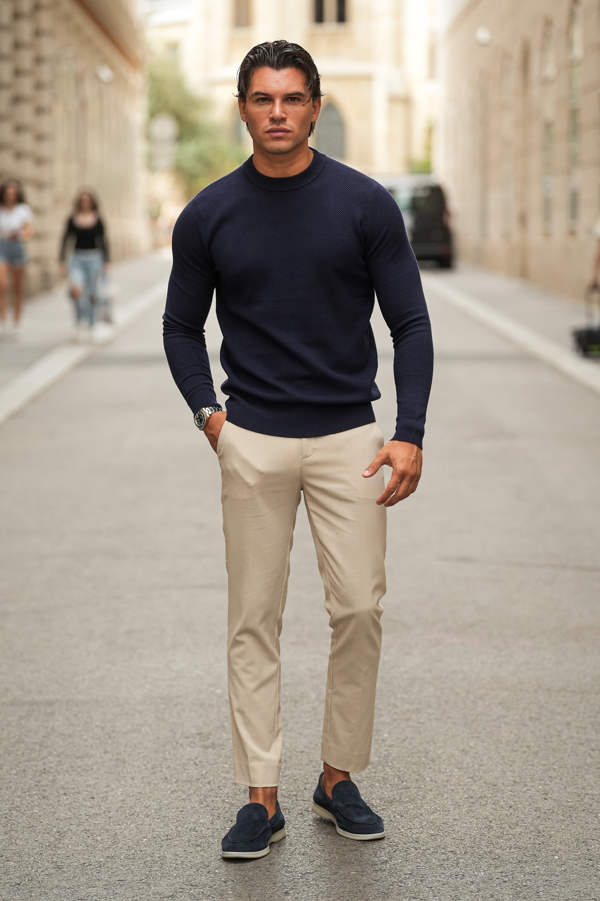 Calça Alfaiataria Masculina Milano Forth Bege