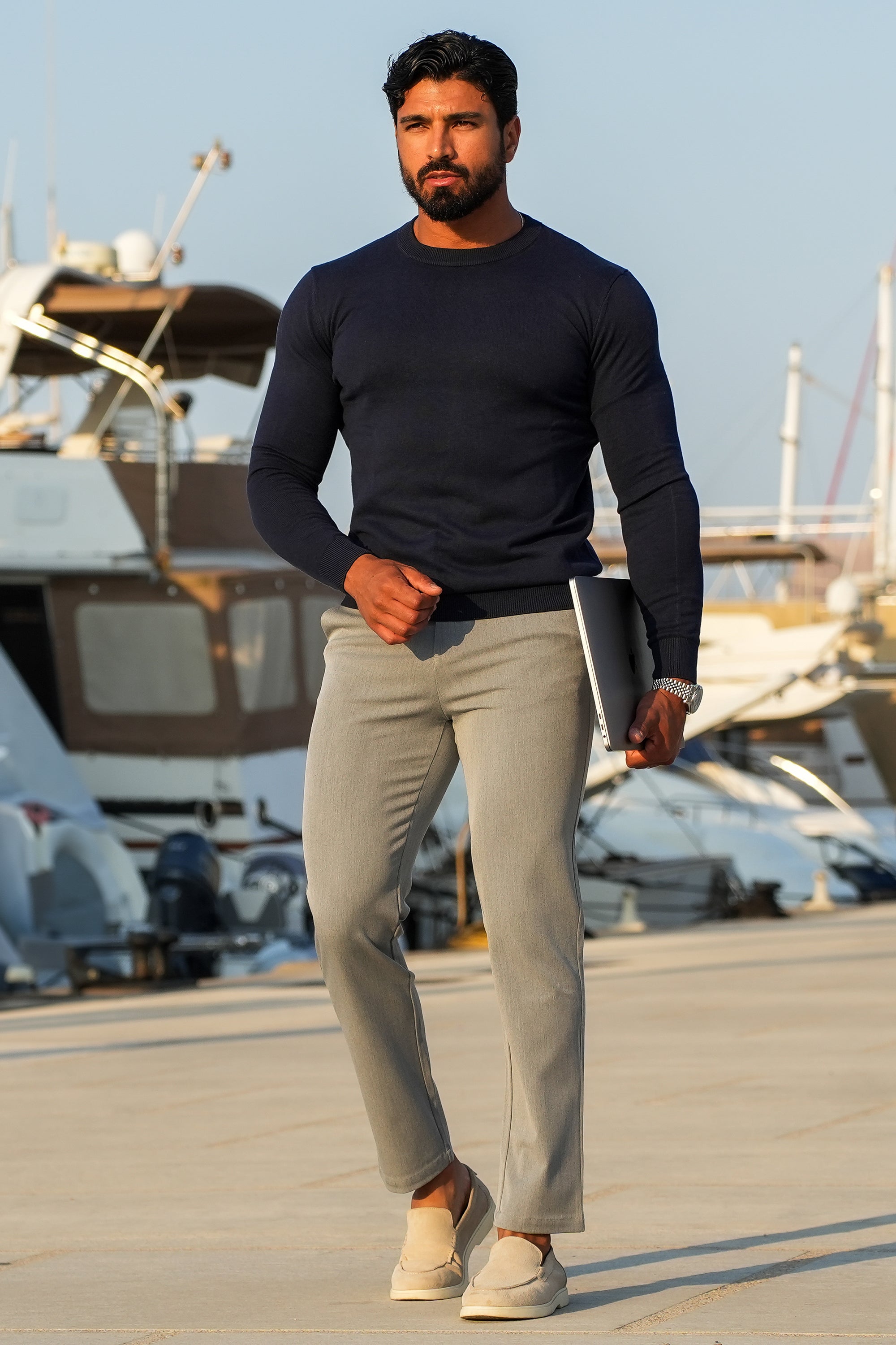 Calça Social Masculina De Santis Forth Cinza